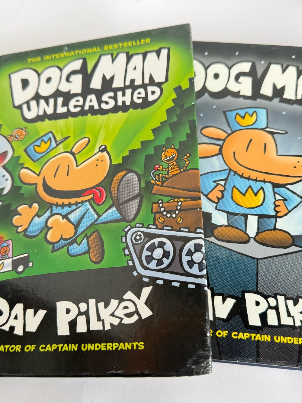 Scholastic Dog Man Graphic Novels — Green & Blue Covers